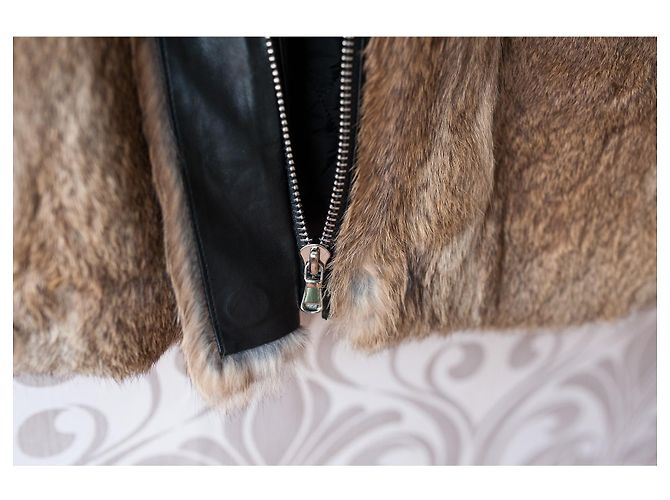 Zapa Paris Fona women vest waistcoat 100% Rabbit Fur Brown - view 5