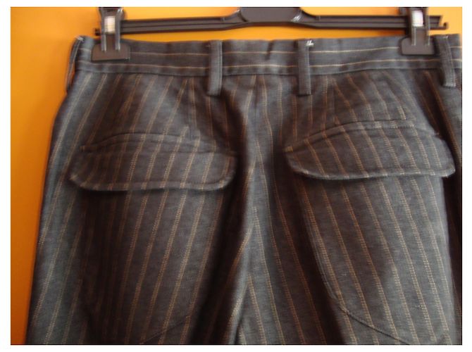 Zara Gestreifte Hose Dunkelgrau Größe 38 Anthrazitgrau - Ansicht 2