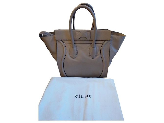 Céline Luggage Mini Handtasche Beige Leder - Ansicht 2