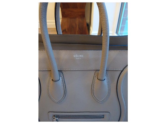 Céline Luggage Mini Handtasche Beige Leder - Ansicht 4