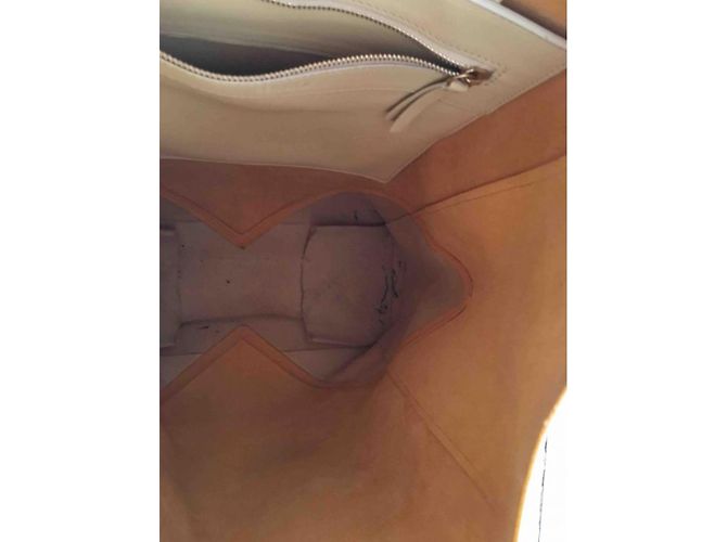 Cabas Borsa Tote Céline in Pelle Gialla ed Ecru Crudo Giallo - vista 5