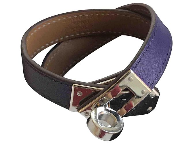 Kelly Double Tour Hermès Pulsera Kelly forrada Tour Púrpura - vista 2