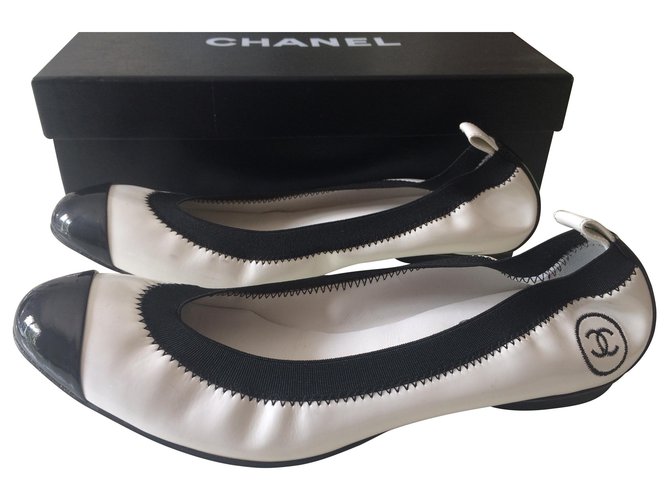 Chanel Ballerine Nero Bianco - vista 2