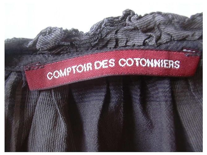 Comptoir Des Cotonniers Vestido de algodão cinza escuro Tamanho 38 Cinza antracite - vista 4