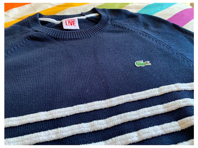 Sailor Mesh Lacoste Live Stripe Chenille Größe 3 Marineblau - Ansicht 2