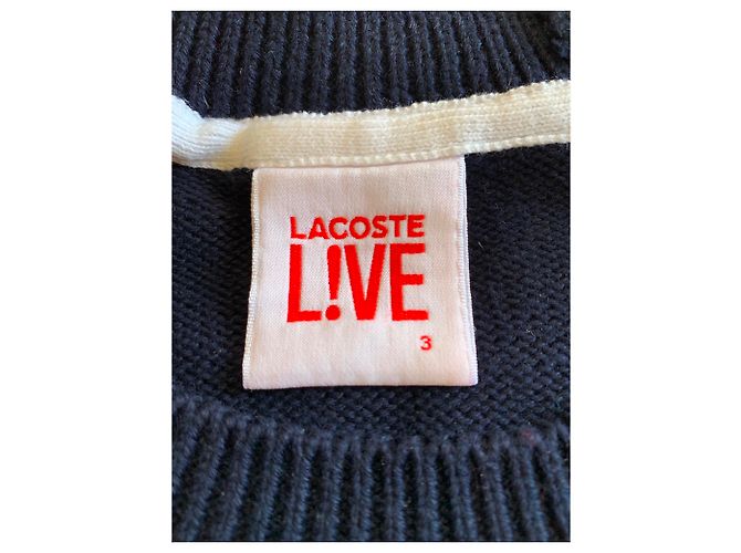 Sailor Mesh Lacoste Live Stripe Chenille Größe 3 Marineblau - Ansicht 3