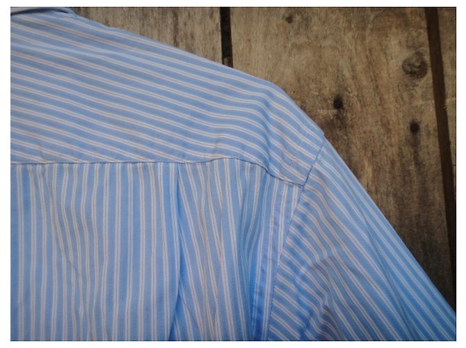Autre Marque Camicia Gieves & Hawkes in cotone blu con polsini moschettiere - vista 5