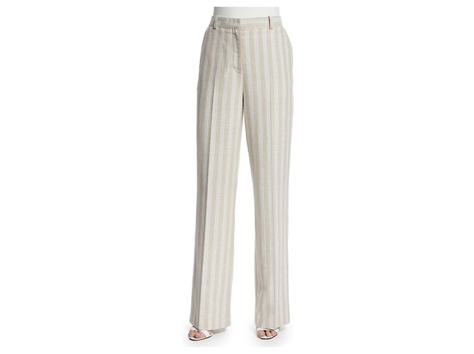 Pantalones anchos Acne Studios beige algodón lino - vista 2