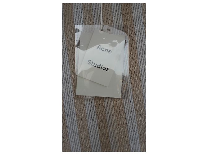 Pantalones anchos Acne Studios beige algodón lino - vista 4