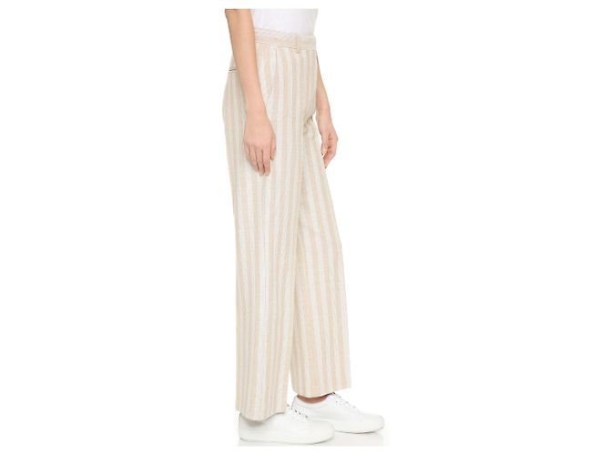 Pantalones anchos Acne Studios beige algodón lino - vista 6