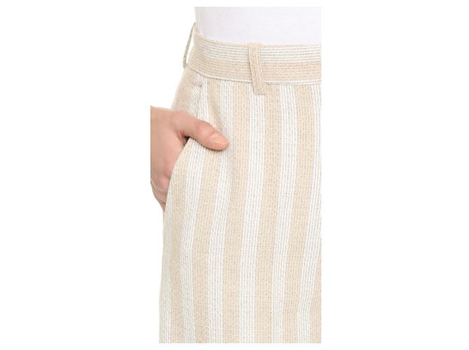 Pantalones anchos Acne Studios beige algodón lino - vista 7