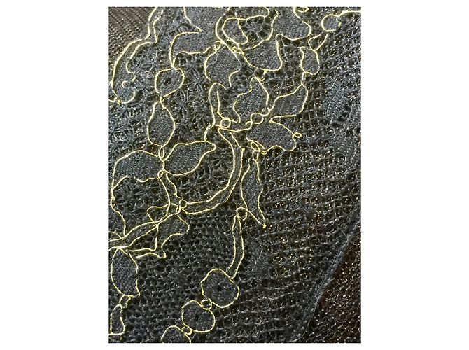 Anna Sui Fleur Spitzenkleid Schwarz und Gold Golden - Ansicht 10