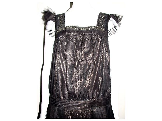 Anna Sui Fleur Spitzenkleid Schwarz und Gold Golden - Ansicht 2