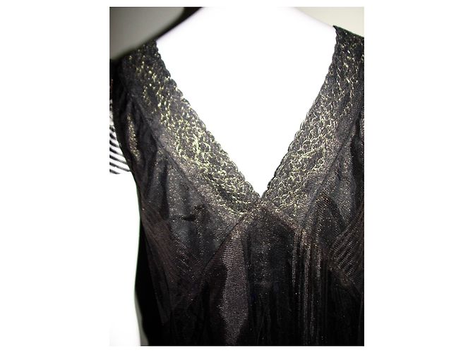 Anna Sui Fleur Spitzenkleid Schwarz und Gold Golden - Ansicht 7
