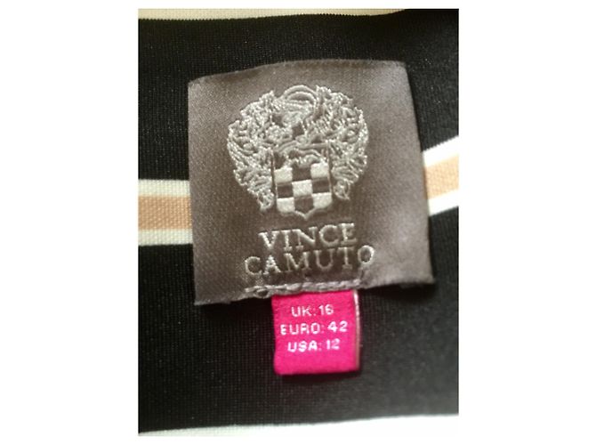 Gestreiftes Kleid Vince Camuto schwarz Weiß Beige - Ansicht 9