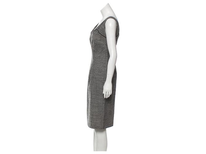 Diane Von Furstenberg Raisa Gingham Wollkleid Schwarz Weiß - Ansicht 2
