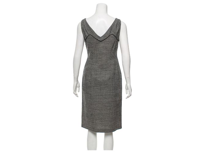 Diane Von Furstenberg Raisa Gingham Wollkleid Schwarz Weiß - Ansicht 3