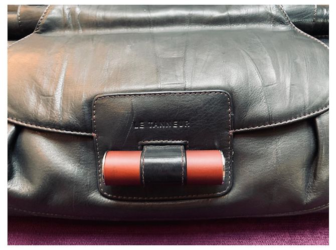 Le Tanneur Borsa da abbronzatura in pelle di vitello - Modello raro Nero - vista 3