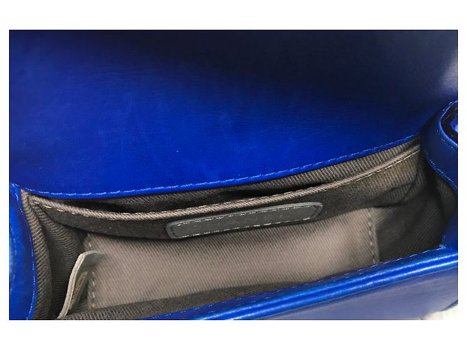 Chanel Boy Mini Velvet con scatola Blu Blu scuro - vista 20
