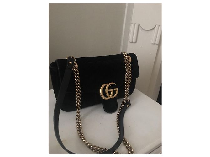 Borsa a mano Gucci Marmont in velluto nero - vista 2