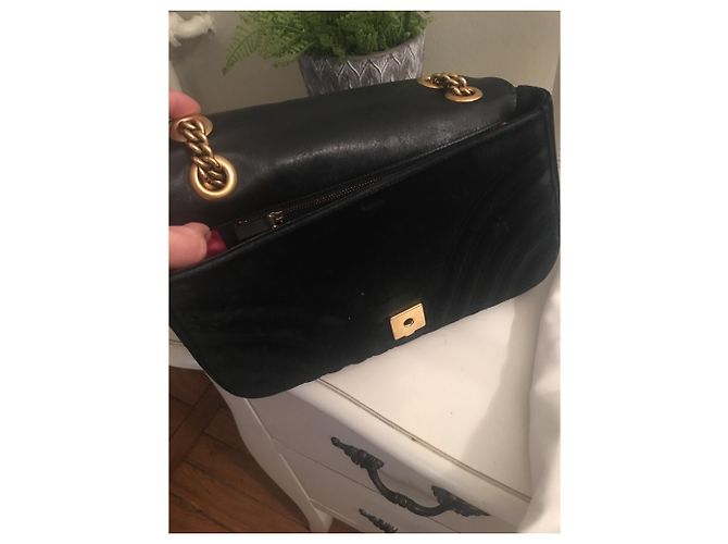 Borsa a mano Gucci Marmont in velluto nero - vista 6