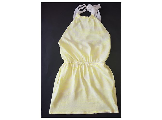 Vestido Mauro Grifoni a rayas verde neón de seda y algodón - vista 5