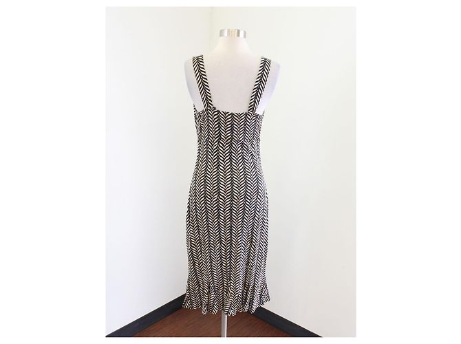 Vestido Diane Von Furstenberg Cathy de seda estampado chevron Negro Caramelo - vista 4