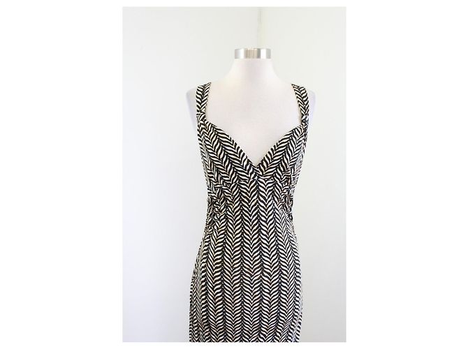 Vestido Diane Von Furstenberg Cathy de seda estampado chevron Negro Caramelo - vista 5