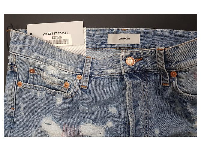 Pantaloncini in denim blu Mauro Grifoni - vista 3