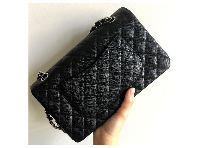 Timeless Borsa a patta Chanel media classica caviale nero SHW - vista 2