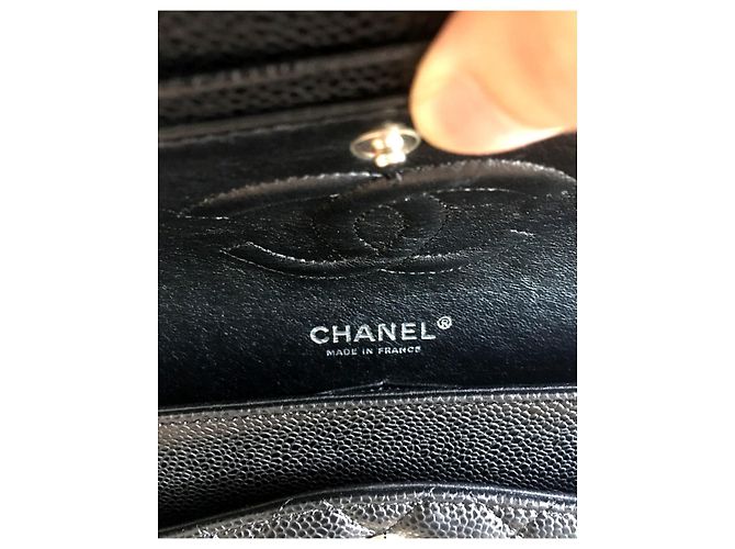 Timeless Borsa a patta Chanel media classica caviale nero SHW - vista 4