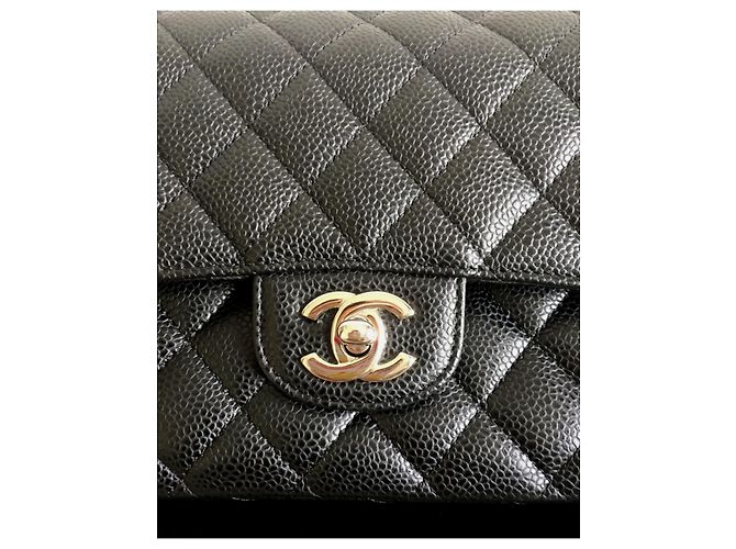 Timeless Borsa a patta Chanel media classica caviale nero SHW - vista 5