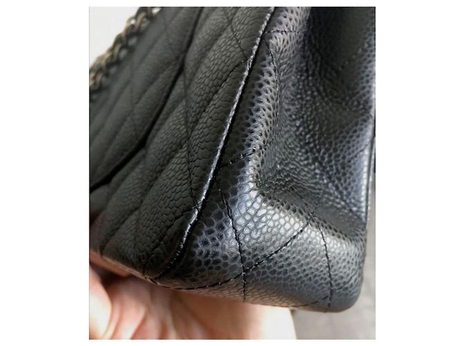 Timeless Borsa a patta Chanel media classica caviale nero SHW - vista 7