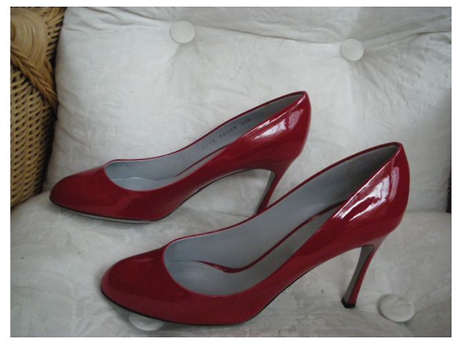 Sergio Rossi Pumps Dunkelrot Lackleder Bordeaux - Ansicht 3