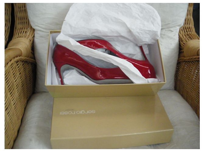 Sergio Rossi Pumps Dunkelrot Lackleder Bordeaux - Ansicht 6