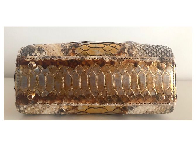 Lady Dior Mini Python Gold - vue 10