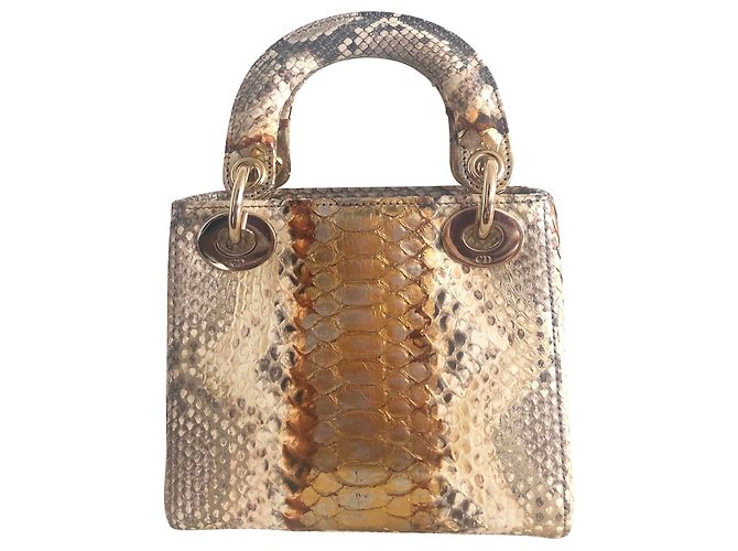 Lady Dior Mini Python Gold - vue 2