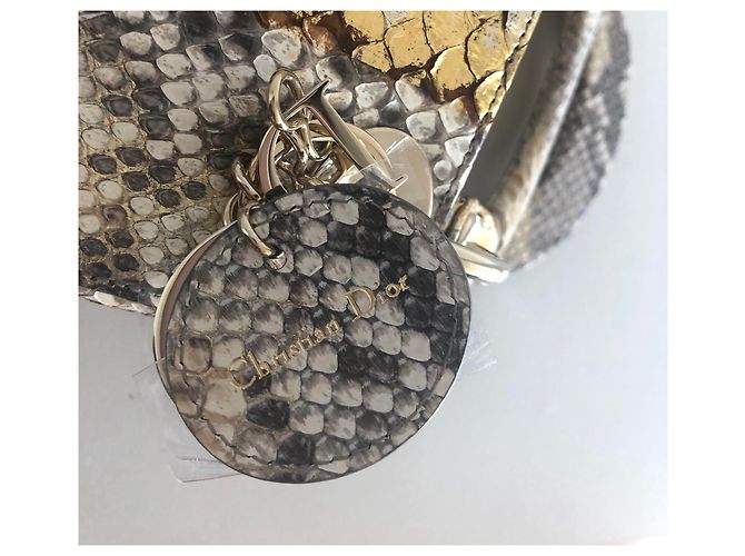 Lady Dior Mini Python Gold - vue 9