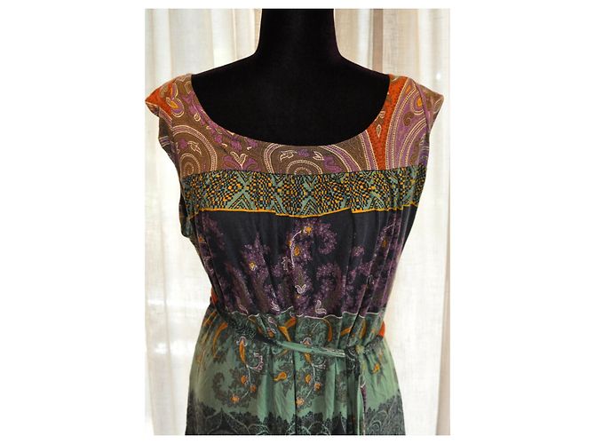 Etro multicoloured print viscose dress Multiple colors - view 3