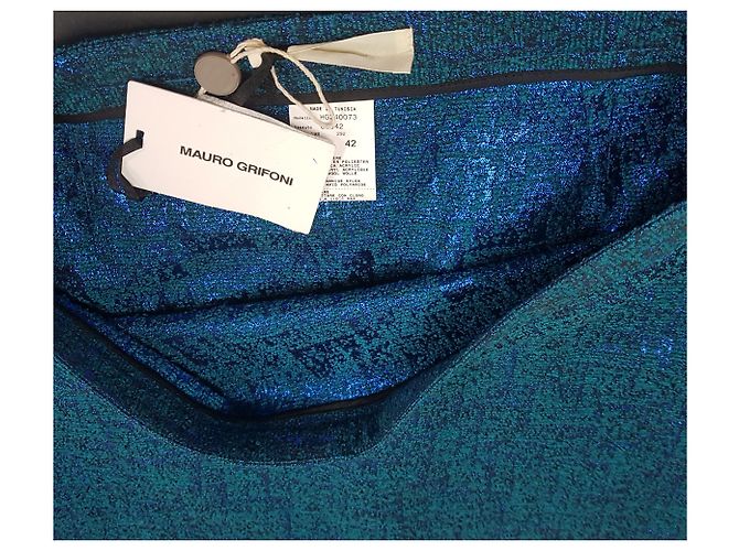 Falda Mauro Grifoni azul metalizada Metálico - vista 2