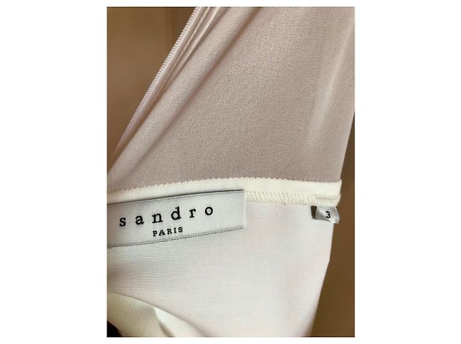 Abito Sandro Razz in viscosa color eggshell Bianco sporco - vista 3