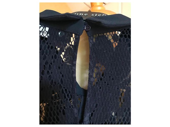 One step Ruben Spitzenkleid Marineblau - Ansicht 3