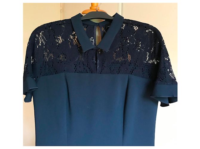 One step Ruben Spitzenkleid Marineblau - Ansicht 4
