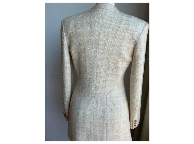 Vertigo Off-white jacket "Chanel" style in woolen Eggshell - view 2