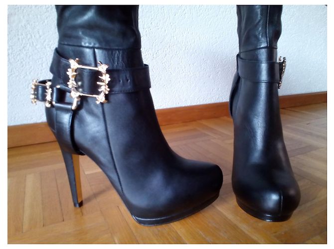 Anna Dello Russo pour H & M ANNA DELLO RUSSO per H&M Botas altas de cuero negro - vista 6