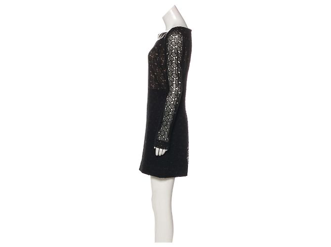 Diane Von Furstenberg New Sarita Pebble Spitzenkleid Schwarz - Ansicht 2