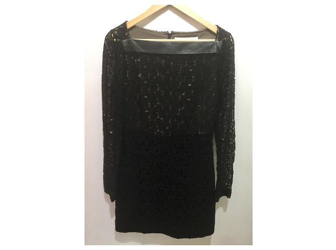 Diane Von Furstenberg New Sarita Pebble Spitzenkleid Schwarz - Ansicht 5