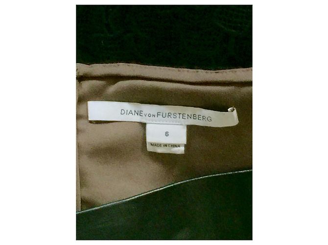 Diane Von Furstenberg New Sarita Pebble Spitzenkleid Schwarz - Ansicht 8