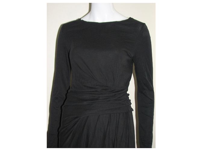 Marc Cain Vestido negro con drapeado - vista 4