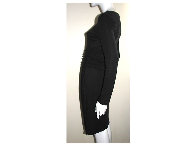 Marc Cain Vestido negro con drapeado - vista 5